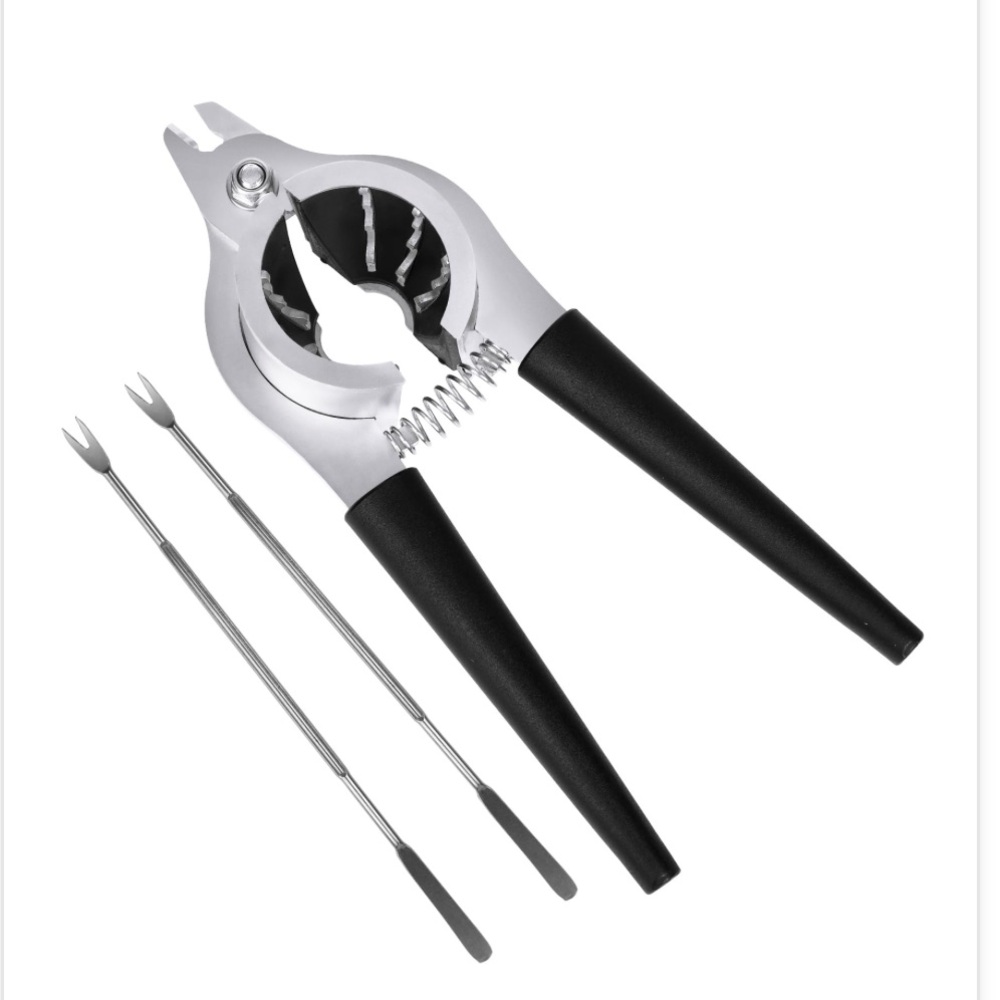 Stainless Steel Nutcracker Set with Black Handles